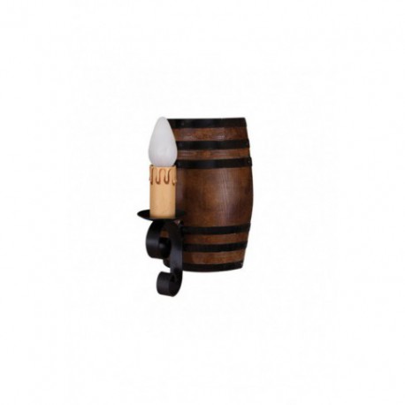 Applique Rustique Noir Barrel Wood 1 lumière