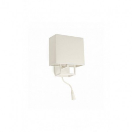 Aplique de Pared Vesper Lector Blanco pantalla Beige