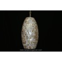 Lámpara Colgante Ovalada Mosaico Conchas de Nácar Agua Clara 35cm