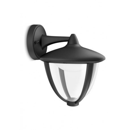 Aplique de Pared Led Robin Negro Bajo 1 Luz