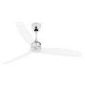 Ventilador de Techo Faro Just Fan 128cm Cromo 3 Palas Transparentes