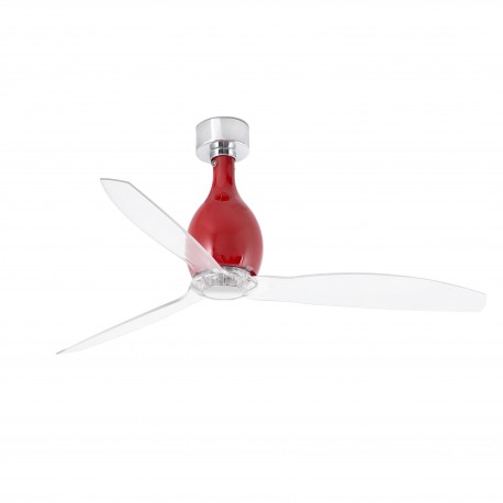 Ventilador de Techo Faro Mini Eterfan 128cm Rojo Brillo Palas Transparentes