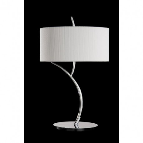 Lámpara de Sobremesa Mantra Eve Cromo 2 Luces con Pantalla Blanco Roto 51cm