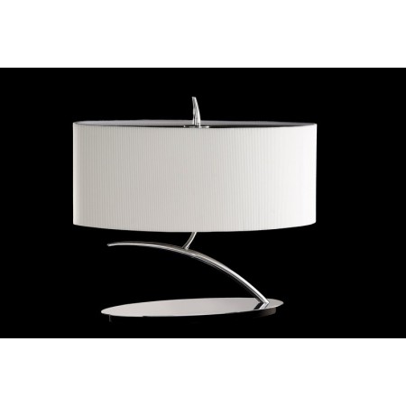 Lámpara de Sobremesa Mantra Eve Cromo 2 Luces con Pantalla Blanco Roto 41cm