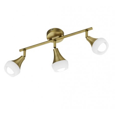 Regleta de Focos Trio Trumpet Bronce Viejo 3 Bombillas E14 44cm