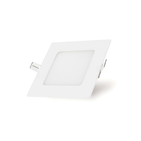 Downlight LED Empotrable Blanco 6W Cuadrado 12cm Luz Cálida