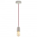 Lámpara Colgante Vintage Eglo Yorth Gris y Rojo 1 Bombilla E27 200cm