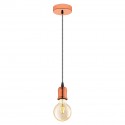 Lámpara Colgante Vintage Eglo Yorth Cobre y Gris 1 Bombilla E27 200cm