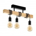 Plafonnier Vintage EGLO Townshend Noir 3 Ampoules E27