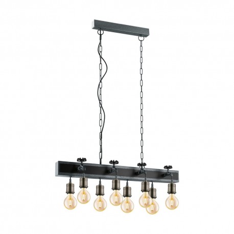 Suspension Vintage EGLO Goldcliff Silver 8 Ampoules E27