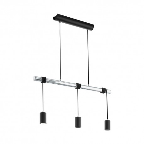 Suspension Vintage EGLO Townshend 1 Noir 3 Ampoules GU10