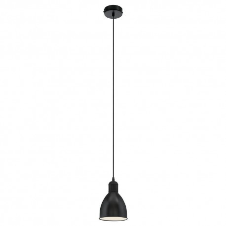 Lámpara Colgante Vintage Eglo Priddy Negro 1 Bombilla E27 15,5cm