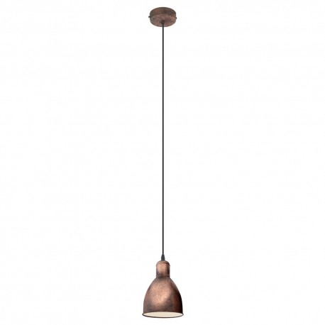 Lámpara Colgante Vintage Eglo Priddy 1 Cobre 1 Bombilla E27 15,5cm