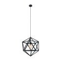 Suspension Vintage EGLO Embleton Noir 1 Ampoule E27 46cm