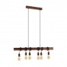 Suspension Vintage EGLO Townshend 4 Brown 6 Ampoules E27