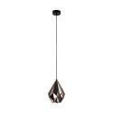 Suspension Vintage EGLO Carlton 1 Noir 1 Ampoule E27 20,5cm