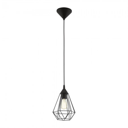 Lámpara Colgante Vintage Eglo Tarbes Negro 1 Bombilla E27 17,5cm