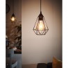 Suspension Vintage EGLO Tarbes Noir 1 Ampoule E27 17,5cm