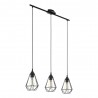 Suspension Vintage EGLO Tarbes Noir 3 Ampoules E27 79cm