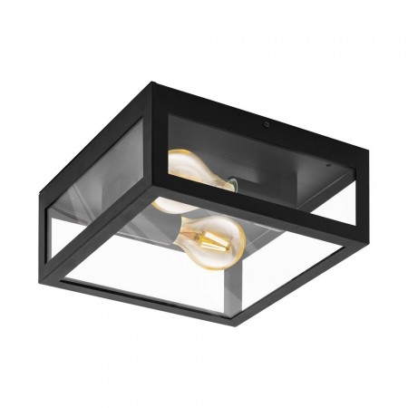 Cepillado, 1 bombilla EGLO Alamonte iluminación de pared Adecuado para uso en exteriores Gris E27 s , E27, IP44, Gris Lámpara