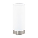 Lámpara de Sobremesa Eglo Pasteri Níquel Mate y Blanco con Regulador 1 Bombilla E27 25,5cm