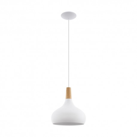 Lámpara Colgante Eglo Sabinar Blanco 1 Bombilla E27 28cm