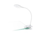 Flexo de Pinza LED Eglo Cabado Blanco Luz Cálida Regulable 3W