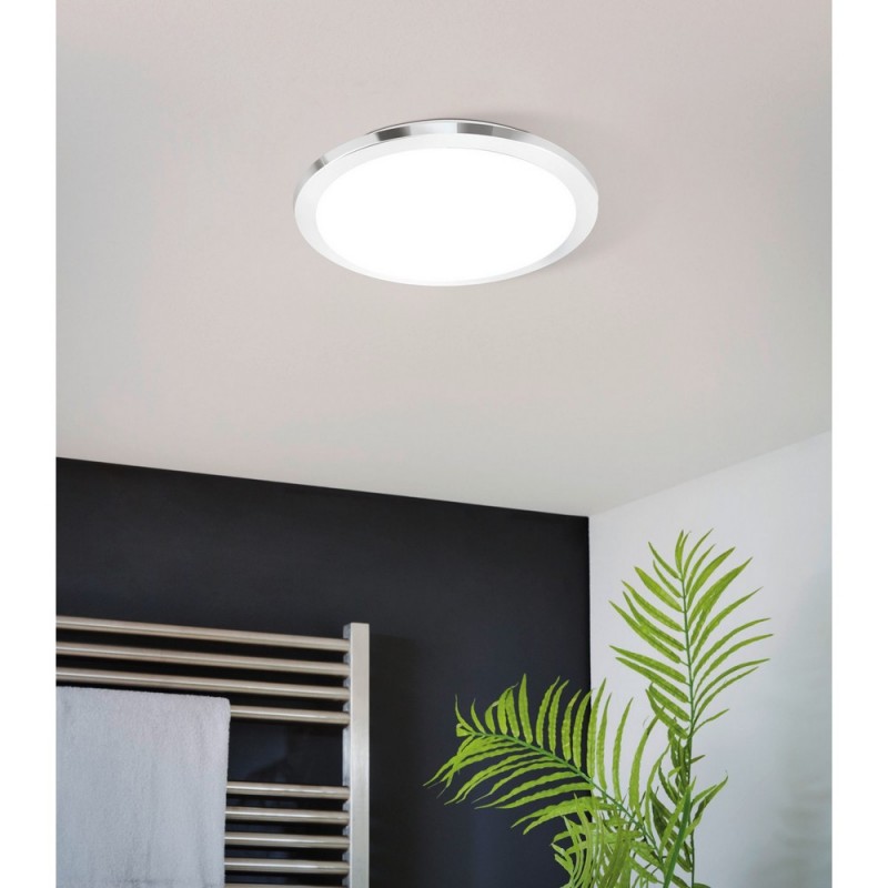 Eglo Competa 1-St Plafón de Techo para Baño LED Blanco y Cromo Luz