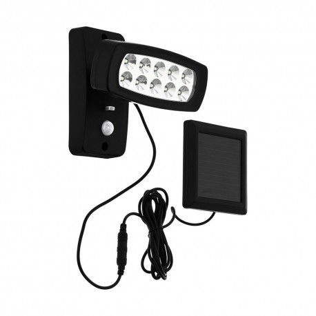 Aplique de Pared Exterior Solar LED Eglo Palizzi Negro Luz Cálida 2W