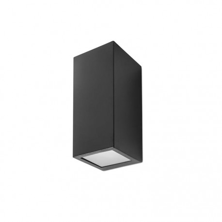 Aplique de Pared Exterior For Lights Cube Negro Bidireccional