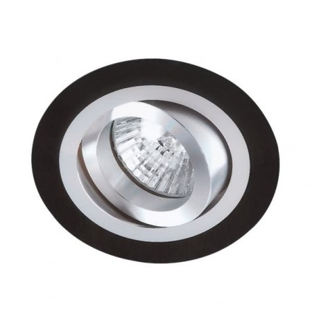 Halógeno empotrable LED aluminio-negro redondo GU-10