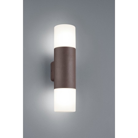 Aplique de Pared Exterior Led Trio Hoosic Oxido 2xE27