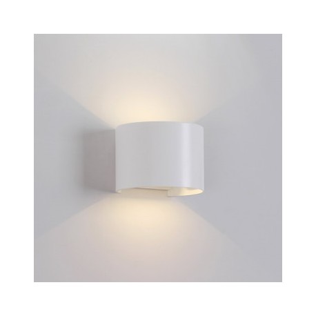 Aplique de Pared Exterior LED Mantra Davos Blanco Redondo Luz Cálida 12W