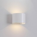 Aplique de Pared Exterior LED Mantra Davos Blanco Redondo Luz Cálida 12W