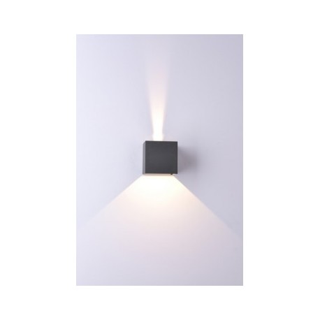 Aplique de Pared Exterior LED Mantra Davos Gris Oscuro Cuadrado Luz Cálida 12W