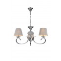 Lámpara de Brazos en Cromo Princes con Pantalla de Hilo Plata 3 Luces