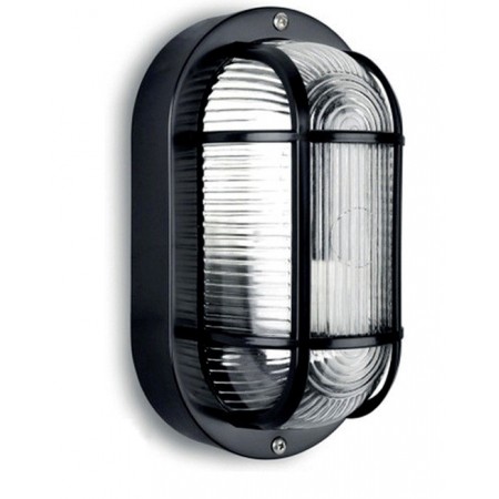 Aplique de Pared Exterior Oval Negro IP54