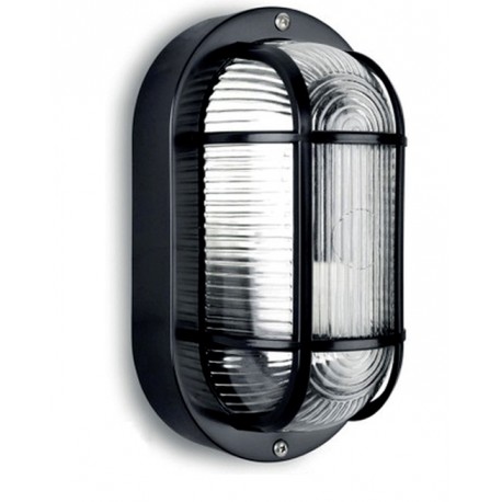 Aplique de Pared Exterior Oval Negro IP54