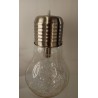 Lámpara Colgante Cristal Bulb Níquel Mate LED E27