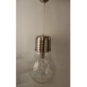 Lámpara Colgante Cristal Bulb Níquel Mate LED E27