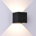 Aplique de Pared Exterior LED Mantra Davos Negro Cuadrado Luz Cálida 12W