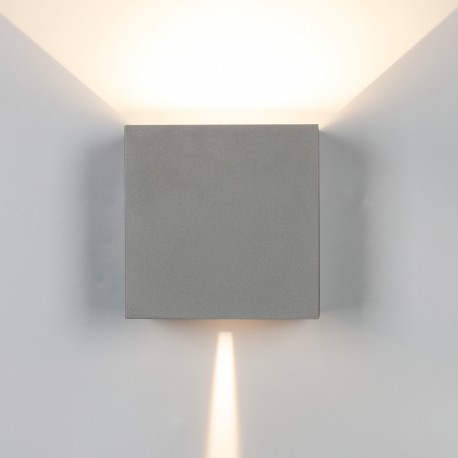 Aplique de Pared Exterior LED Mantra Davos XL Gris Cuadrado 3000k 20W