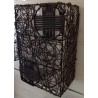 Aplique de Pared Mimbre/Rattan Marrón Oscuro E27