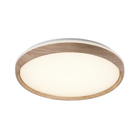 Plafond LED Bois Acrylique Chêne et Blanc 75W Dimmable