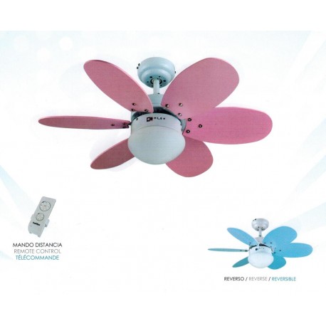 Ventilador de Techo Infantil Bastilipo Aguadulce ROSA/AZUL CON MANDO