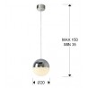 Lámpara Colgante LED Sphere Schuller Plata 1 Luz 20cm