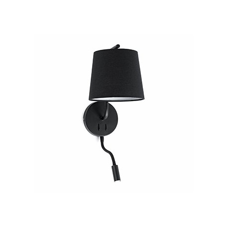 Aplique de Pared con Lector Led berni Negro