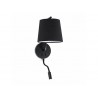 Aplique de Pared con Lector Led berni Negro