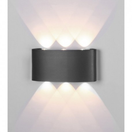 Aplique de Pared para Exterior LED Mantra Arcs Gris Oscuro Cálida 6W