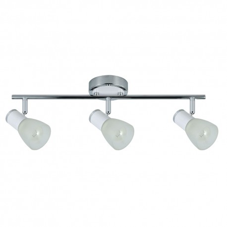 Regleta de Focos Fabrilamp Cholo Blanco/Cromo Orientable 3xE14